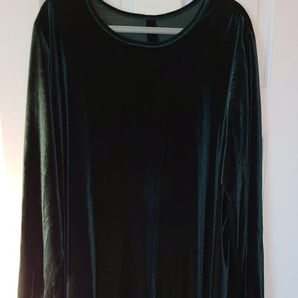 slim fit dress slacks 1960s Square Neck Puff Sleeve Velvet Pocket Babydoll Dress main image 0